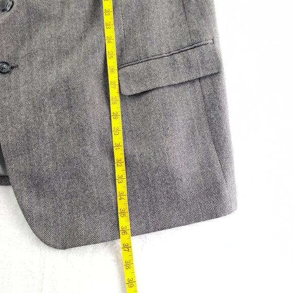 Saddlebred Lambswool Blend Herringbone Tailored Suit Coat Men's 54L - Picture 8 of 9